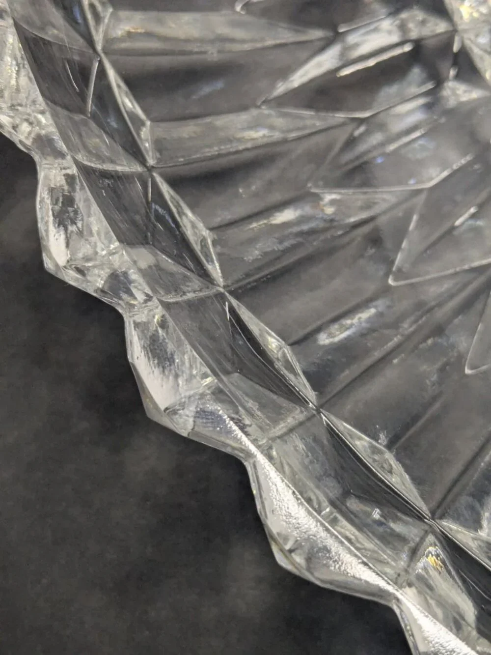 Vintage Gorham Althea Hand-Cut Crystal Glass Platter Made In Poland 11